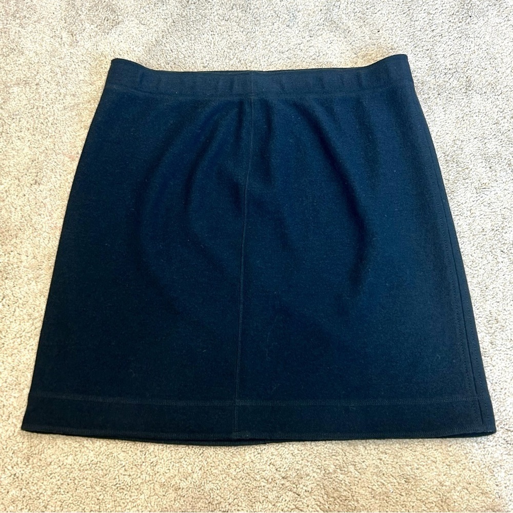 MARC Cain navy blue textured wool pencil skirt Sz XL/14 pull-on - Picture 3 of 12